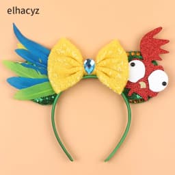 Fashion Moana Ears Headbands For Kid Hook Bow Maui Hair Accessories Women Frangipani Flowers Hairband Girl Spiral Conch Headwear
