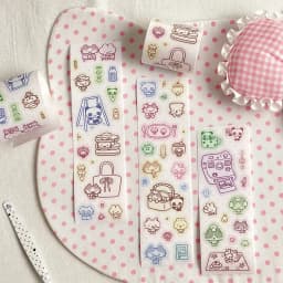 WAKAWAKA Writable Die Cut Sticker Roll Scrapbooking Sticker Hand Drawn Illustration Washi Sticker Journal Planner