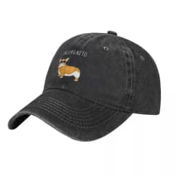 Incorgnito Corgi Dog Pun Washed Denim Baseball Cap Adjustable Unisex Casual Outdoor Hat