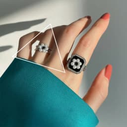 VENTFILLE 925 Sterling Silver Metal Flower Shell Geometric Rings For Women French Retro Romantic Open Thai Silver Rings