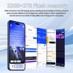 K-Touch 18 Pro Max 7.3HD Cell Phone 7800mAh Smartphone 22GB+2TB Mobile Phones 5G Dual SIM Android 15 Unlocked 16+48MP Cellphones