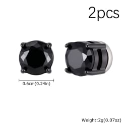 Punk Round Zircon Magnetic Ear Studs Clips Non Piercing Stainless Steel Small Earrings for Women Men Fashion Jewelry 
