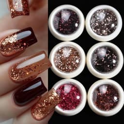 6 Pcs Elegant Mirror Chrome Effect Metallic Dust Holographic Glazed Manicure Decoration Reflective Gold Silver Glitters Powder