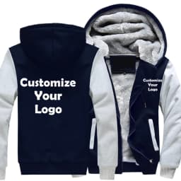 Customized Men's Jacket Winter Thicken Hooded Jackets Male Long Sleeve Coat Casual Zip Up Hoodies Streetwear Men's Coats