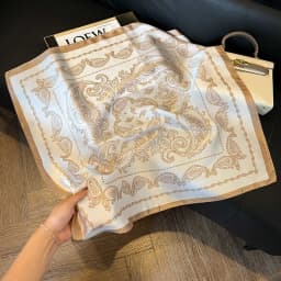 Luxury Brand Paisley Houndstooth Printed Square Scarf Soft Satin Thin Smooth Neck Scarf Sunscreen Headscarf For Women Head Wrap