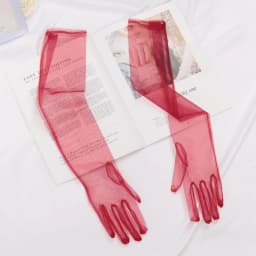 Long Sheer Tulle Gloves Ultra Thin Stretchy Full Finger Mittens Mesh Elbow Wedding Bride Gloves Sheer Sunscreen Vintage Glove
