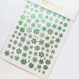 Sliver Bronzing 3D Christmas Nail Art Decoration Sticker Sparkly White Colorful Glitter Geometry Snowflake Winter Slider Foil