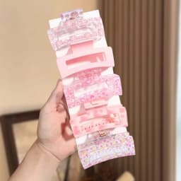 5pcs Simple Large Hollow Square Versatile Hair Accessories, Suitable for Back-to- Season Gift Giving Suitable for Thick Hair