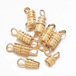 20pcs 12x4mm Brass Screw Clasps Barrel Clasps Cord End Caps Jewelry End Tips Connectors for Bracelet Necklace Making Accessories