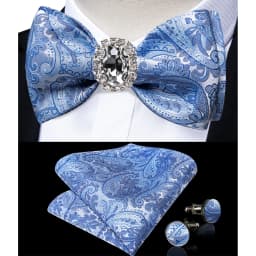 Classic White Selr-tie Bowtie with Ring Pocket Square Cufflinks Set Fashion Solid Men's Bow Tie for Wedding Groom Business Knots