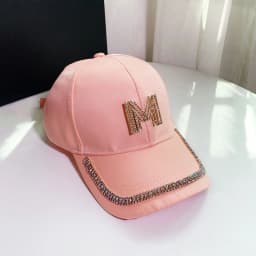 Female Baseball Cap Letter M&d Rhinestones Korean Version Of Female Leisure Hat Outdoor Sports Motorcycle Cap Street Wind Visor