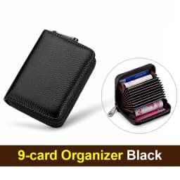Litchi Texture PU Zipper Accordion Card Wallet, Multi Layers Large Capacity for ID & Bank Cards Unisex Fashion Minimalist