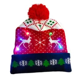 New Style! LED Christmas Hat Beanie Light Up Illuminate Warm Hat 48 Patterns New Year Snowman Sweater Hat Christmas Decorations