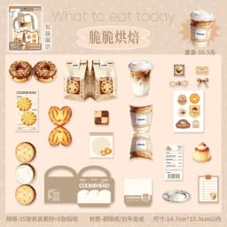 20pcs Creative Vegetable Snacks Handbook Decoration Sticker Material Pack DIY Scrapbooking Aesthetics Stationery
