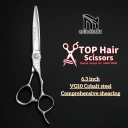 Professional Barber Scissors,6.3-6.8 Inch Black Coating Hair Cutting Shears,Top-Level VG10 Cobalt Steel Barbershop Accessories