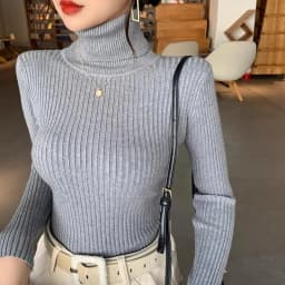 2026 Casual Slim Knitted Pullover Autumn Winter Thick Turtleneck Sweater Base Sweater Korean Style Simple Base Layer Warm Tops