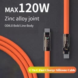 120W 6A Super Fast Charge Type C Silicone 180° Rotating Elbow Type-C-C Data Cable 1M 2M USB Cable USB C to C Charger Cable
