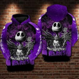 Spring and Autumn New 3D Printing TNBC Jack Skellington Unisex Couple Hoodie Children's Street Leisure Sports Large Pullover