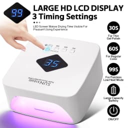 Rechargable UV LED Nail Lamp Dryer With HD Display Smart Nail Drying Lamp for Fast Dry Curing All Gel Nail Polish Manicure Tools