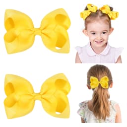 2PCS/Lot 4Inches Solid Colors Hair Bows With Clips For Girls Gift Boutique Ribbon Bows DIY Hair Decor Kids Hair Accessories