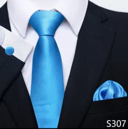 Brand Classic 8 cm Grey Plaid Tie Pocket Squares Cufflinks Set Wedding Present Necktie Clothing Accessories Fit Business