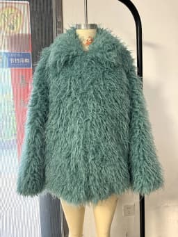 Faux Fur Coats Women Solid Fur Jacket Oversize Scarf Round Neck Long Sleeve Open Stitch Thick Warm Fur Casual 2025 Autumn Winter
