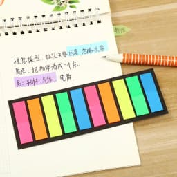 200 Sheets Color Stickers Transparent Fluorescent Index Tabs Flags Sticky Note Page Bookmark School Office Supplies Stationery