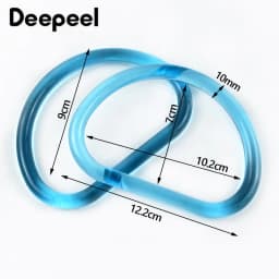 2/4/10Pcs 10cm Acrylic D Ring Transparent Plastic Handle for Bags Handbag Woven-bag Replace Bag Handles Purse Frame Accessories
