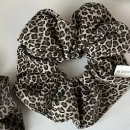 korea fashion Leopard print oversized scrunchie for women girls black hair ubber bands elastic big hair tie  Retro hair rope