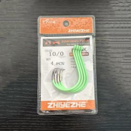 ZYZHE  Luminous Circle Fishing Hook 10 Sizes 4-10piece Hawksbill Hook Saltwater Freshwater Hooks for Tuna, Catfish, Bass Fishing