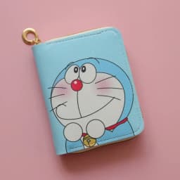 Hot Sale Doraemon Short Pouch Anime Printe Cute Wallet Cartoon Card Holder Mini Zipper Coin Purse Kawaii Purses Keychains Case