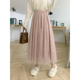 Women Starry Sky Mesh Tutu Skirts Sequin Glitter Layered Tulle A-Line Chic Elegant Puffy Mid Length SkirtStreetwear