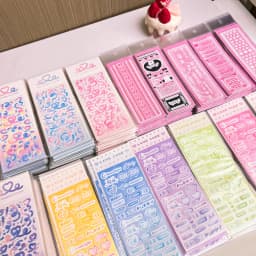 SKYSONIC New BOBO Full Set Junk Journal Stickers Decor Scrapbooking Lable Idol Kpop Stationery Postcards Kawaii Sticker Suppli