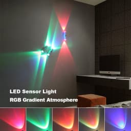 LED Motion Sensor Night Light RGB Charging LED Wall Light USB Rechargeable Cabinet Wardrobe Lamp Home Decoration Bedroom Bedside