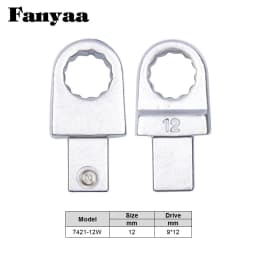 Fanyaa Bolt Nut Torque Spanner Plum Head 9*12mm Drive Square End Plum Ring Diameter 7-38mm Wrench Replacement Head Part