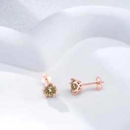 0.5-2CT Rose Gold Plated 925 Sterling Silver Sparkling Moissanite Stud Earrings Classic Gift For Women