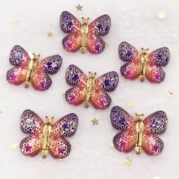 Resin Shiny Colorful Crystal Butterflies Flatback Rhinestone 1 Hole Appliques Ornaments 10pcs Home Figurines decor Crafts