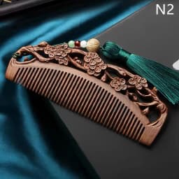 Wood Exquisite Carving Lotus Comb Anti-Static Beard Comb Handicraft Hair Styling Gift's Gift Natural Sandalwood Combs Solid