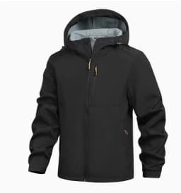 Men's Hooded Softshell Jacket Waterproof Lightweight Insulated Windbreaker Fleece Lined Rain Shell Jacket for Hiking Camping