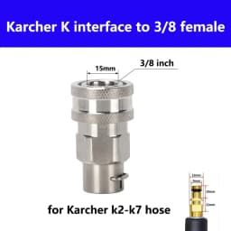 Pressure Washer Swivel Adapter 3/8 Quick Plug Set for Karcher Hose to 3/8 Quick Connect 5000 PSI