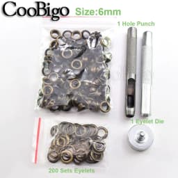 200set Metal Grommets Eyelet Grommet Punch Installer Tool Kit for Shoes Belt Bag Garment Leather Craft DIY Bronze 2mm~17mm