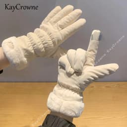 New Fashion Bear Elegant Windproof Waterproof Touch Screen Gloves Winter Women's Gloves Full Finger Hand Warm Skiing Black Glove