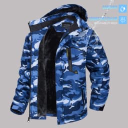 TACVASEN Men's Ski Parka Jacket Waterproof Fleece Lined Insulated Thermal Snowboard Sports Work Winter Jacket with Detached Hood