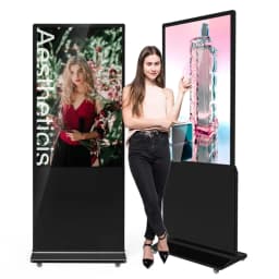65 Inch 4K Digital Signage Kiosk Indoor Floor Standing Commercial Monitor Advertising Display LCD Totem with HDMI Input