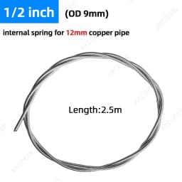 2.5M Internal Copper Pipe Bending Spring for Air Condition Steel Manual Pipeline Spring Tube Bending Tool 3/4/5/6 Points 9-19mm