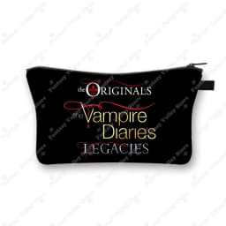 The Vampire Diaries Cosmetic Case DAMON Women Makeup Bag TVD Lipstick Storage Bags Harajuku Zipper Pouch Cute Toiletry Bags