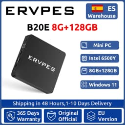 ERVPES Mini Pc B20E Windows 11 Pro 8GB RAM 128GB SSD Intel 6500Y Micro Desktop Computer Dual-Band Wifi Mini Pc
