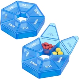 2PCS Weekly Pill Box Daily Organiser Medicine Tablet Storage Dispenser 7 Day