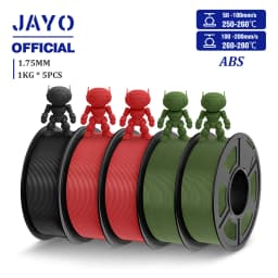 JAYO ABS Filament 5Rolls ABS 3D Filament 1.75mm 1KG 3D Printer Filament For FDM 3D Printers & 3D Pen Highly Resistant Durable
