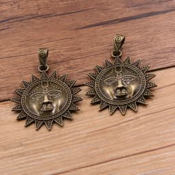 1PCS 2 Color Big Grandfather Moon Round Sun Charms Stars Pendants Handmade Decoration Vintage For DIY Jewelry Making Findings